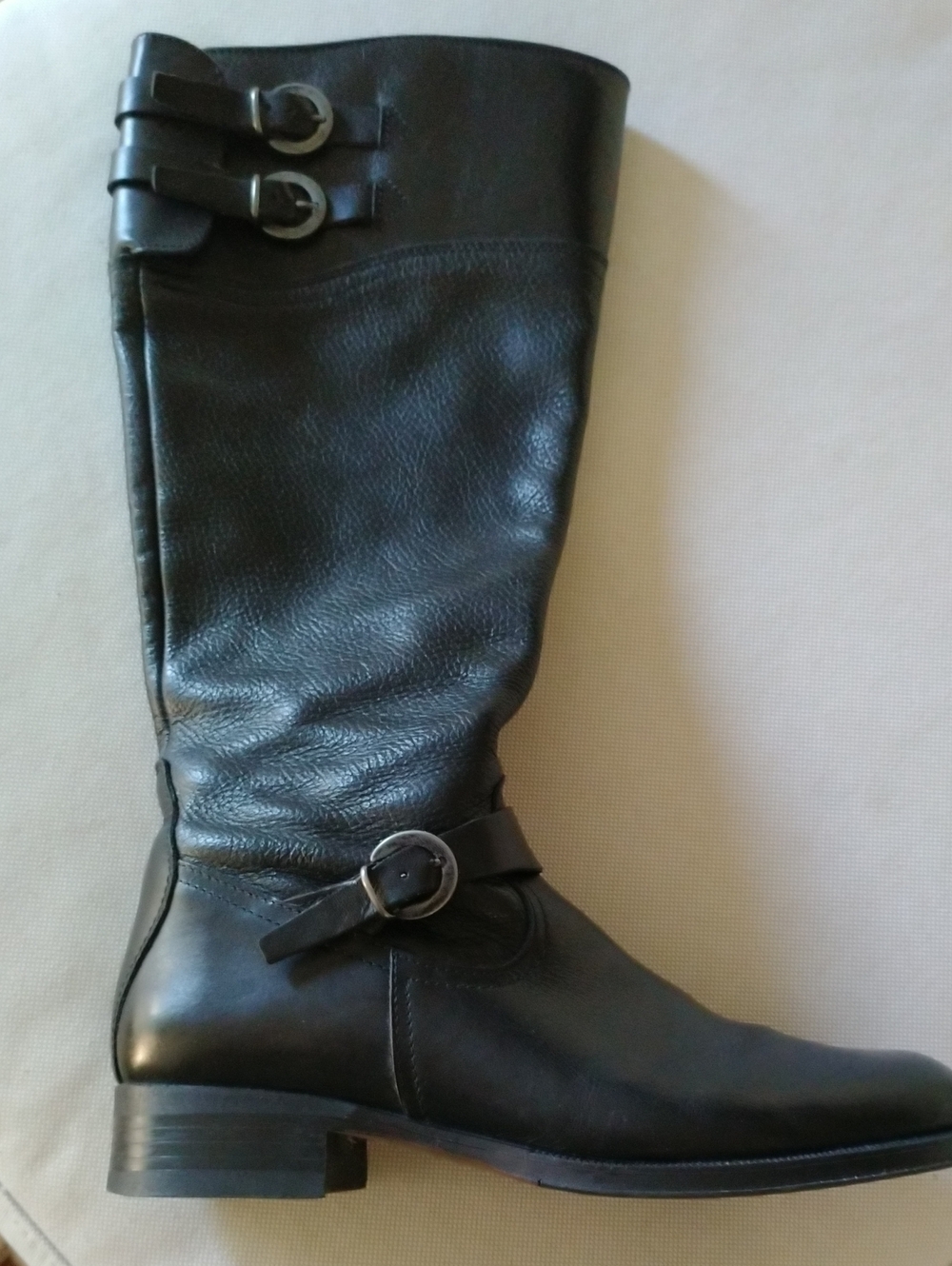 Aldo Tall Black Leather Boots with buckles, size 40 - Picture 5 of 13